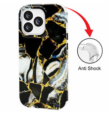 GREEN ON Print Silicone Case Anti Shock Black Marble IPhone 7G / 8G / SE2020