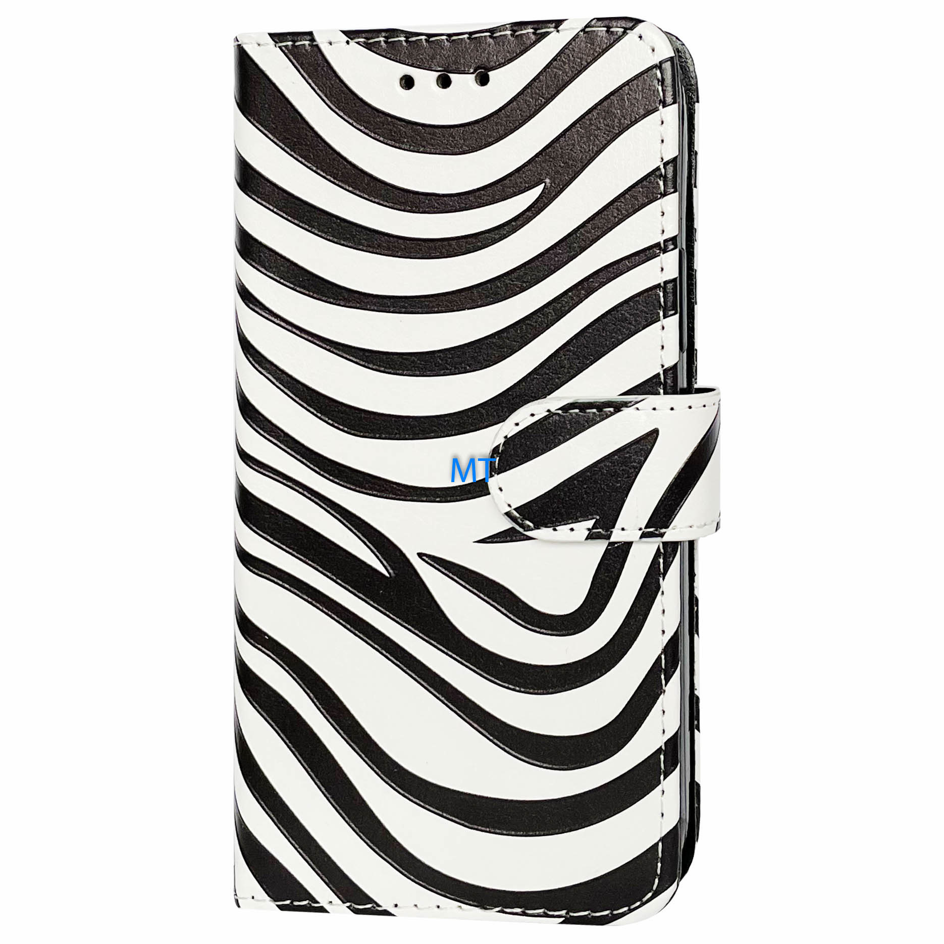 GREEN ON 3D Print Wallet Case Black Zebra Skin Oppo A72/A52, foto 3 van 6