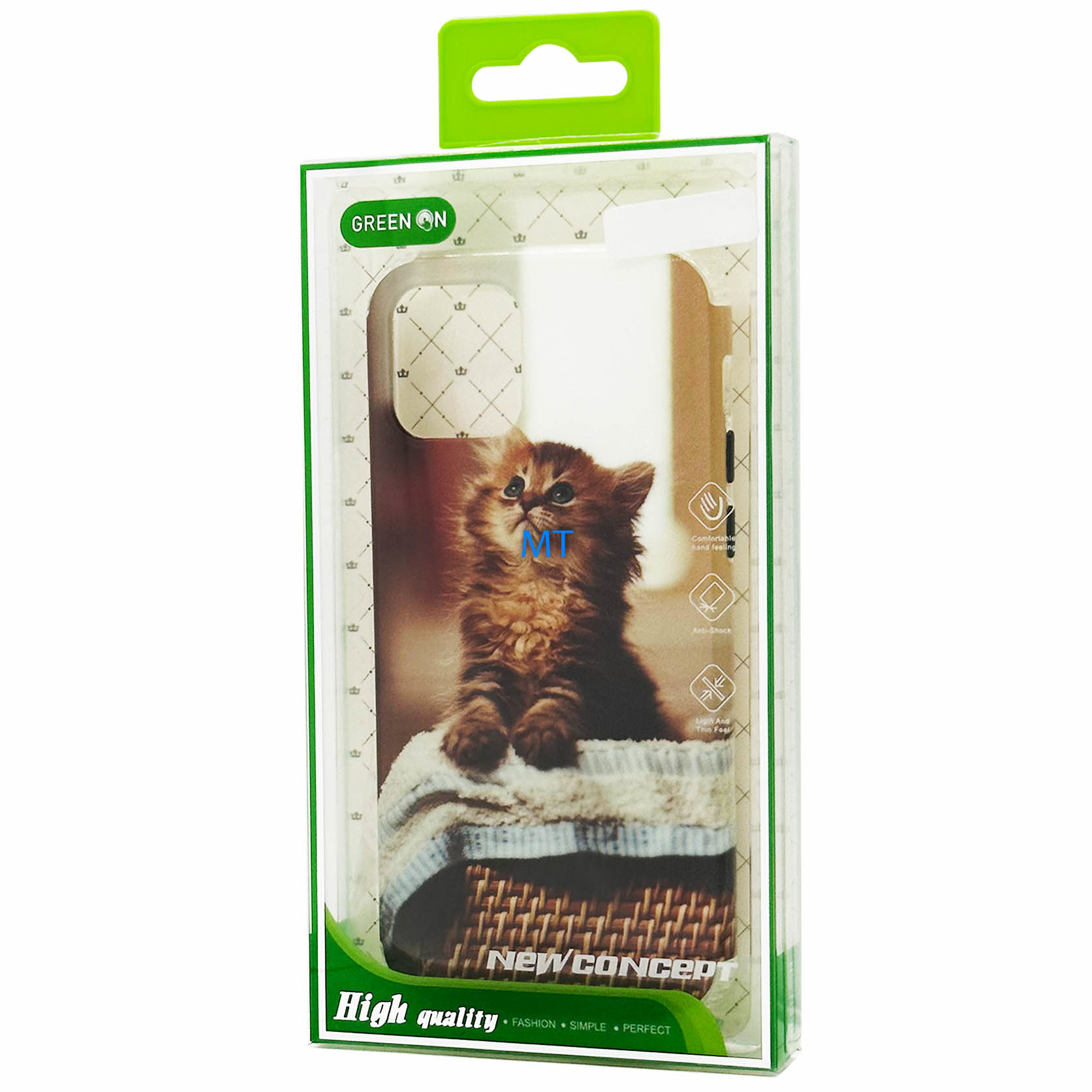 GREEN ON Print Silicone Case Anti Shock Basket Cat IPhone 11, foto 2 van 3