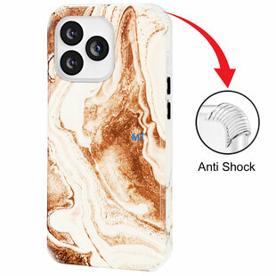 GREEN ON Print Silicone Case Anti Shock Brown Marble IPhone 11