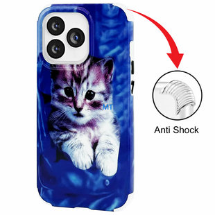 GREEN ON Print Silicone Case Anti Shock Pocket Cat IPhone 12 / 12 Pro
