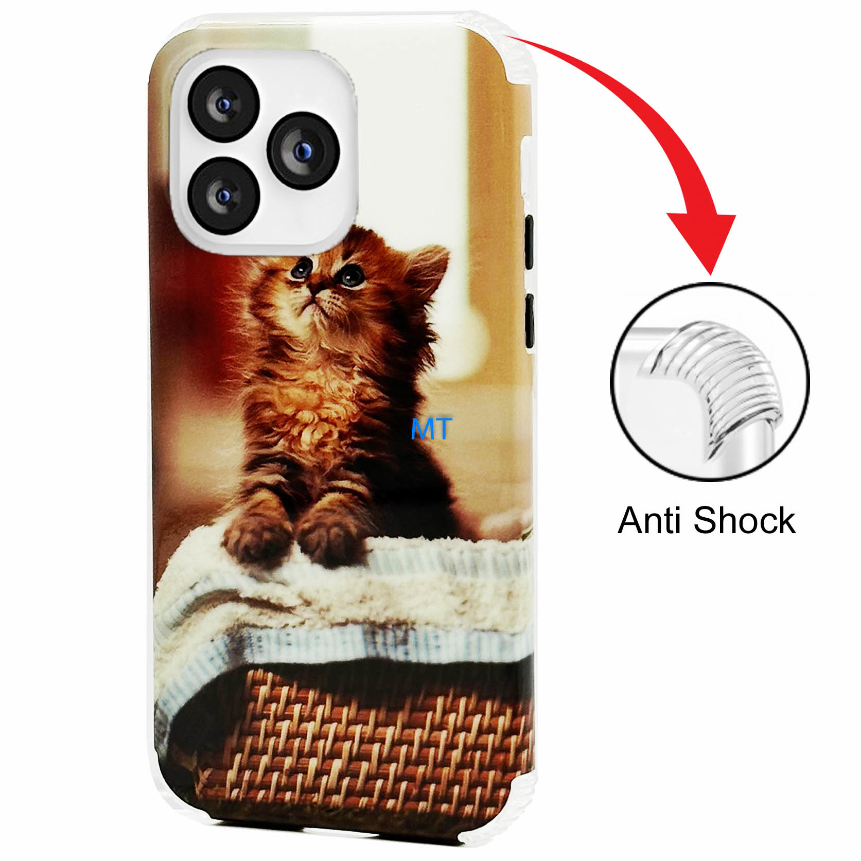 -GREEN ON Print Silicone Case Anti Shock Basket Cat 12 / 12 Pro
