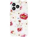 GREEN ON Print Silicone Case Anti Shock Pink Flower IPhone 12 / 12 Pro