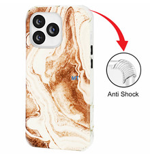 GREEN ON Print Silicone Case Anti Shock Brown Marble 12 / 12 Pro