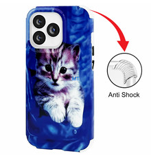 GREEN ON Print Silicone Case Anti Shock Pocket Cat IPhone 13