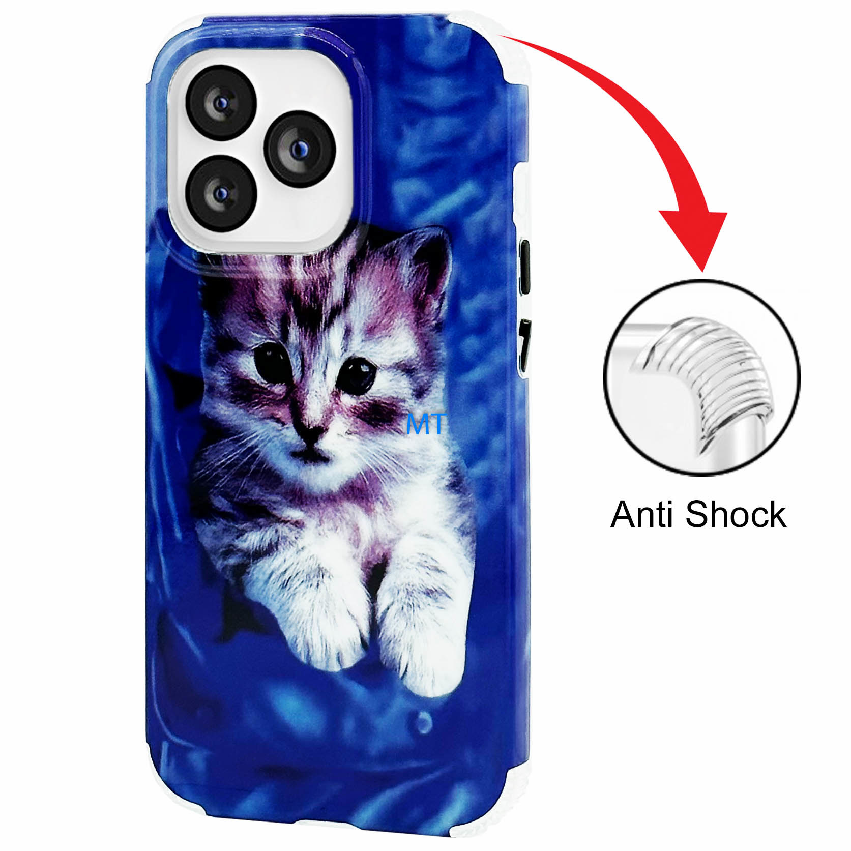 GREEN ON Print Silicone Case Anti Shock Pocket Cat IPhone 13