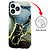 GREEN ON Print Silicone Case Anti Shock Blue Marble IPhone 13