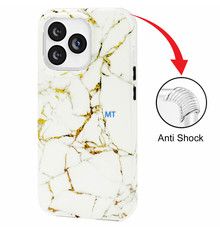 GREEN ON Print Silicone Case Anti Shock Brown Line Marble IPhone 13