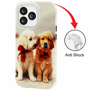 GREEN ON Print Silicone Case Anti Shock Twin Pups IPhone 13