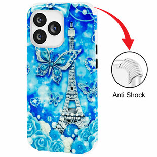 GREEN ON Print Silicone Case Anti Shock Blue Butterfly IPhone 13 Pro