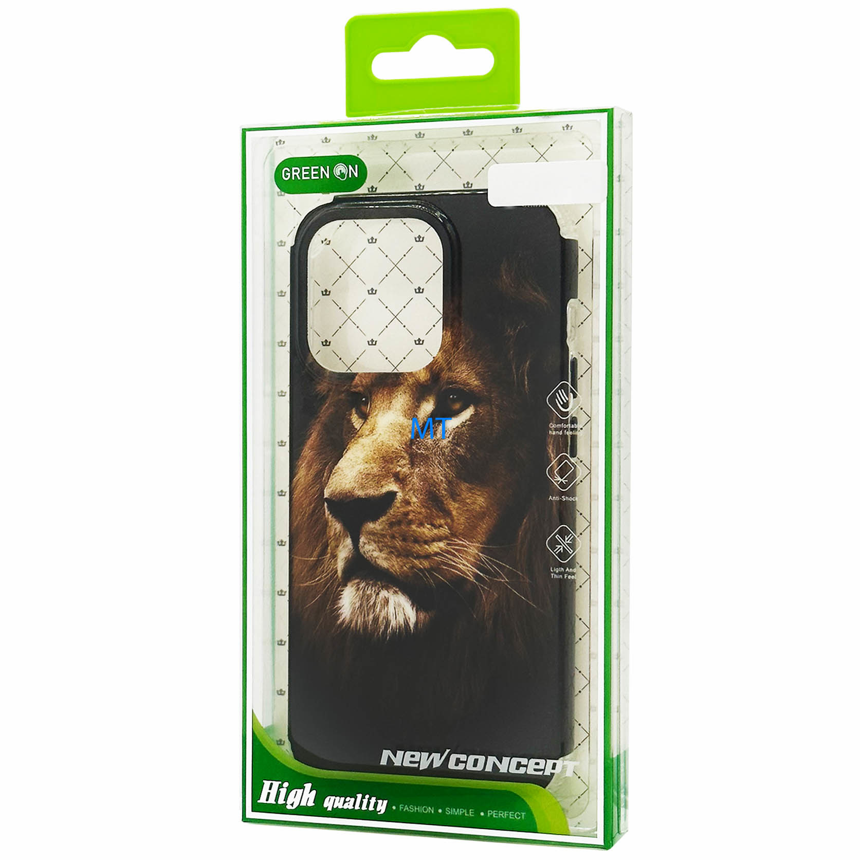 GREEN ON Print Silicone Case Anti Shock Lion IPhone 13 Pro, foto 2 van 3