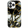 GREEN ON Print Silicone Case Anti Shock Black Marble IPhone 13 Pro