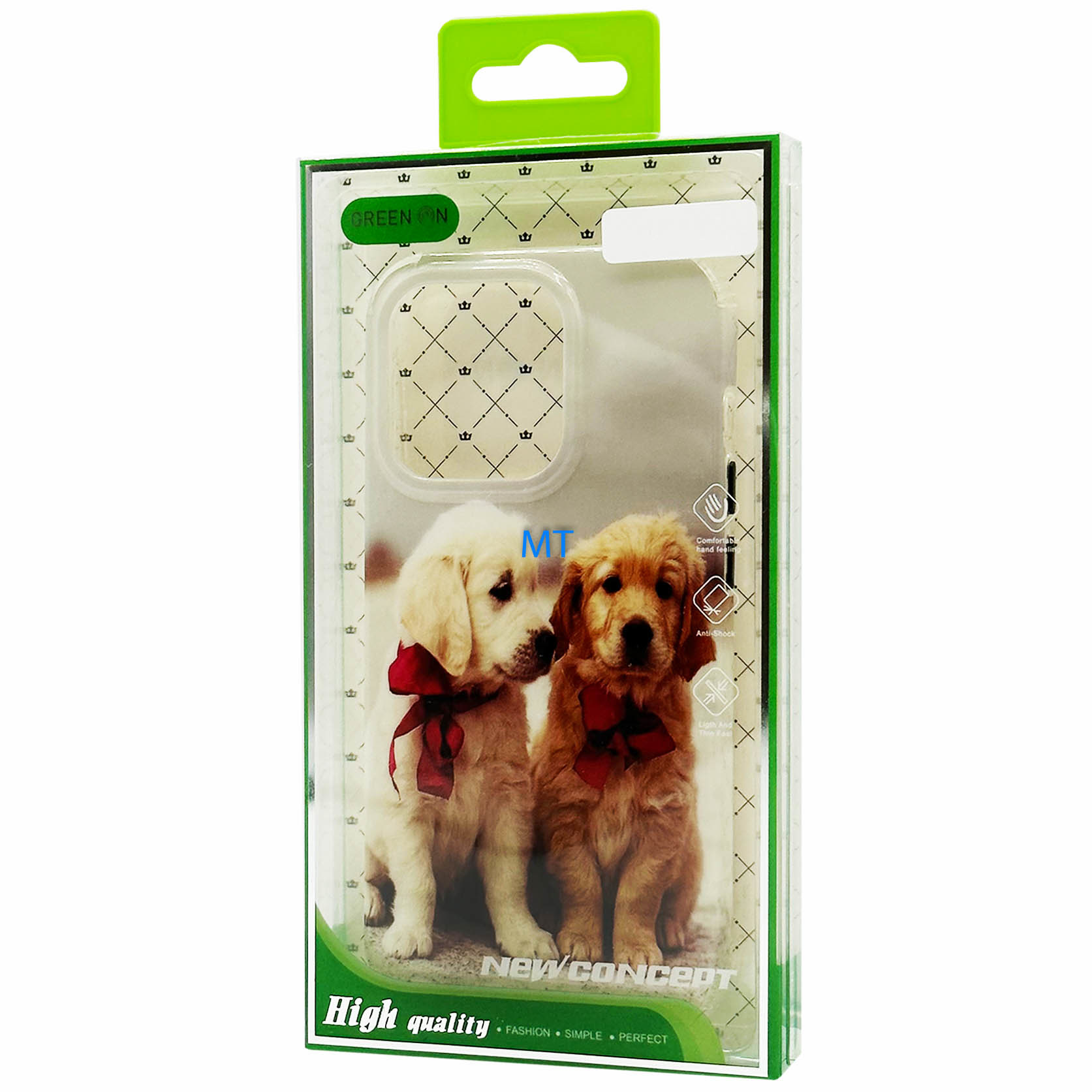 GREEN ON Print Silicone Case Anti Shock Twin Pups IPhone 13 Pro, foto 2 van 3