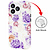 GREEN ON Print Silicone Case Anti Shock Purple Flower IPhone 14