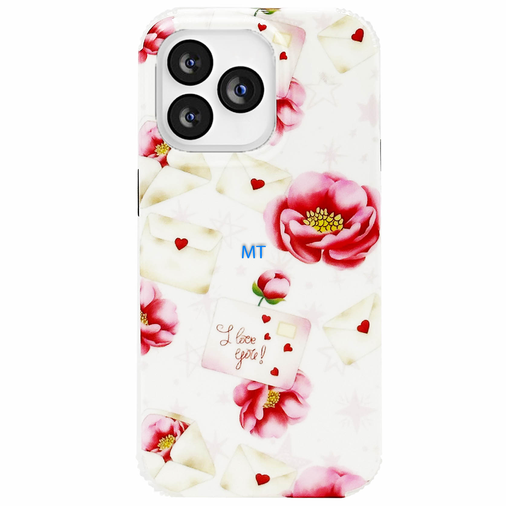GREEN ON Print Silicone Case Anti Shock Pink Flower IPhone 14, foto 3 van 3