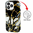 GREEN ON Print Silicone Case Anti Shock Black Marble IPhone 14