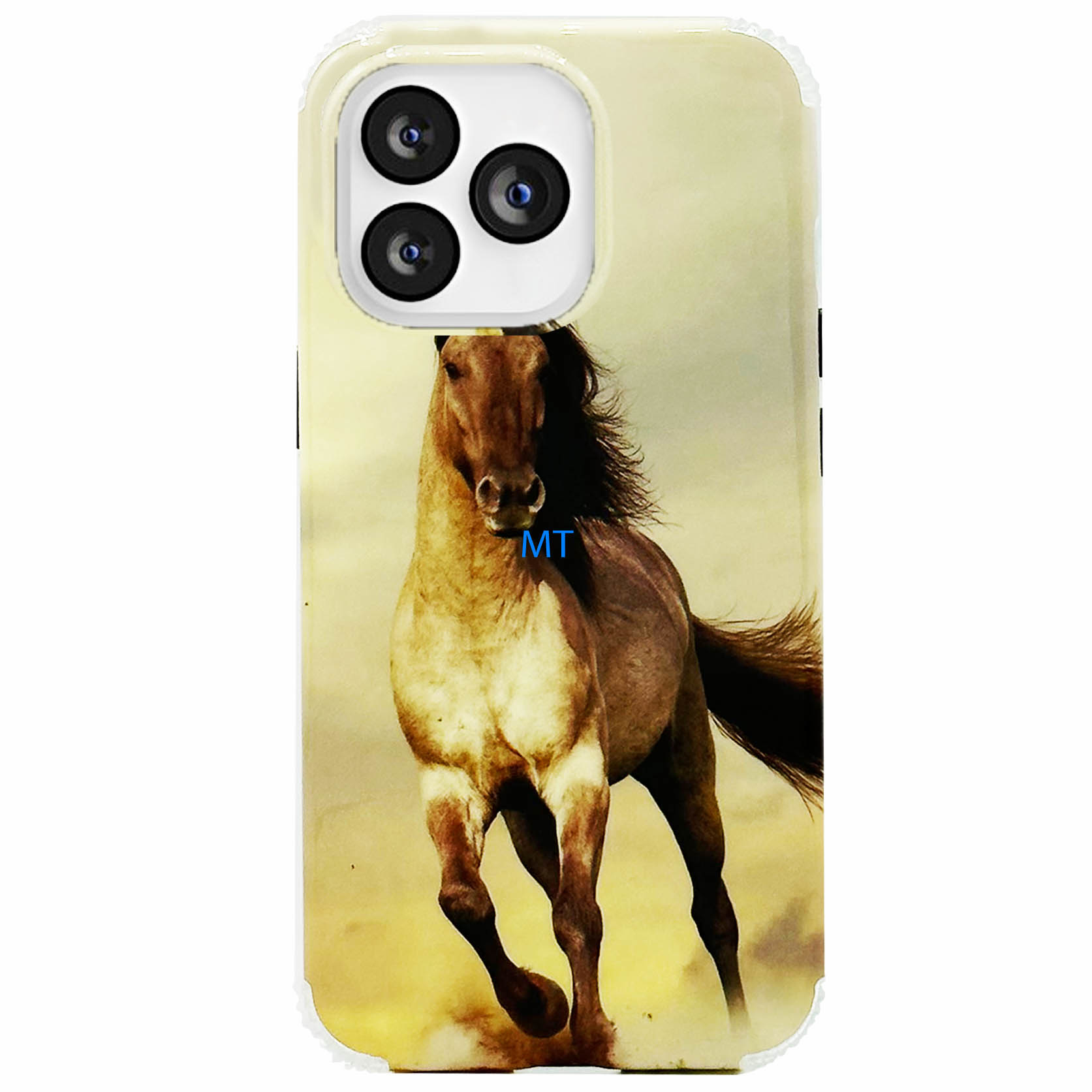 GREEN ON Print Silicone Case Anti Shock Brown Horse IPhone 14, foto 3 van 3