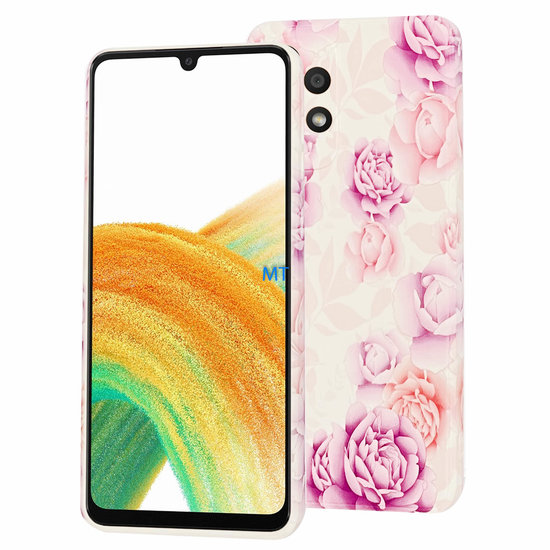 GREEN ON TPU Print Purple Flower Oppo A15 / A15s