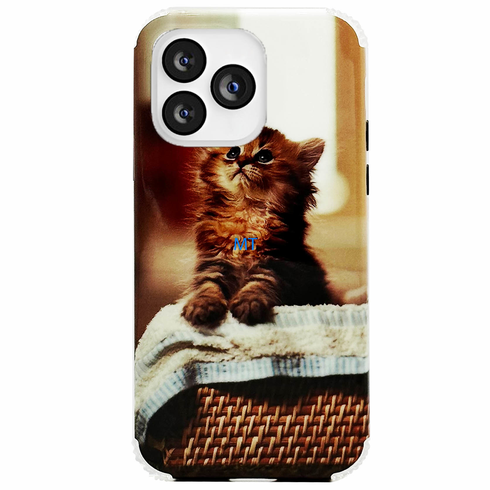 GREEN ON Print Silicone Case Anti Shock Basket Cat IPhone 14 Pro, foto 3 van 3