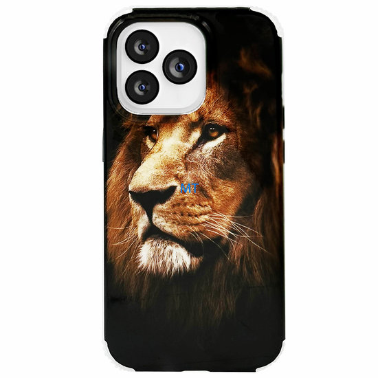 GREEN ON Print Silicone Case Anti Shock Lion IPhone 14 Pro