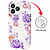 GREEN ON Print Silicone Case Anti Shock Purple Flower IPhone 14 Pro