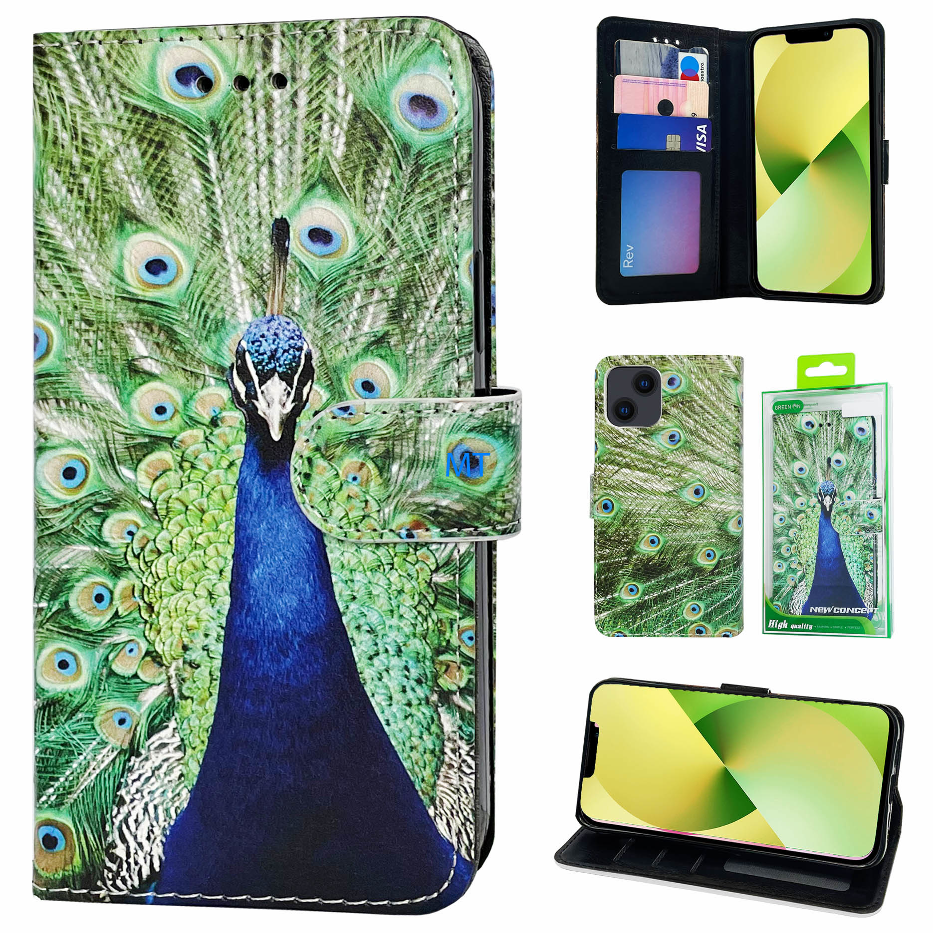 GREEN ON 3D Print Book Peacock IPhone 14