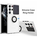 GREEN ON Silicone  Ring Camera Protection Case For IPhone 14 Pro