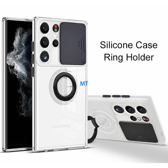 GREEN ON Silicone  Ring Camera Protection Case For IPhone 14 Pro