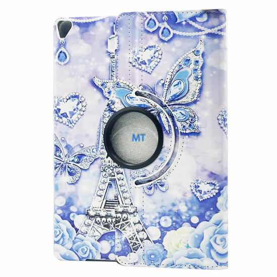 360 Rotation Print Blue Butterfly Case For IPad 9.7-Inch 2017/2018 IPad Air 2013/2014