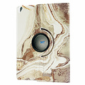 360 Rotation Print Brown Marble Case Galaxy Tab A8 10.5 X200 / X205