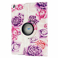 360 Rotation Print Purple Flower Case Galaxy Tab A8 10.5 X200 / X205