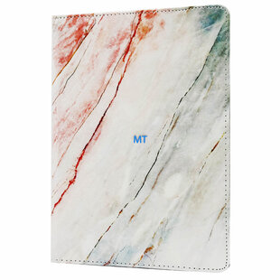 360 Rotation Print RED Line Marble Case For IPad 9.7-Inch 2017/2018 IPad Air 2013/2014