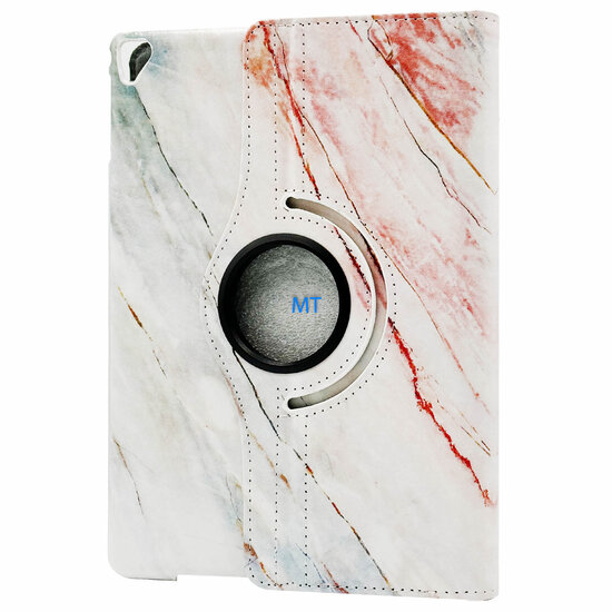 360 Rotation Print RED Line Marble Case For IPad 9.7-Inch 2017/2018 IPad Air 2013/2014