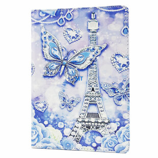 360 Rotation Print Blue Butterfly Case For IPad 2021 / Air 3 10.2/ Pro 10.5