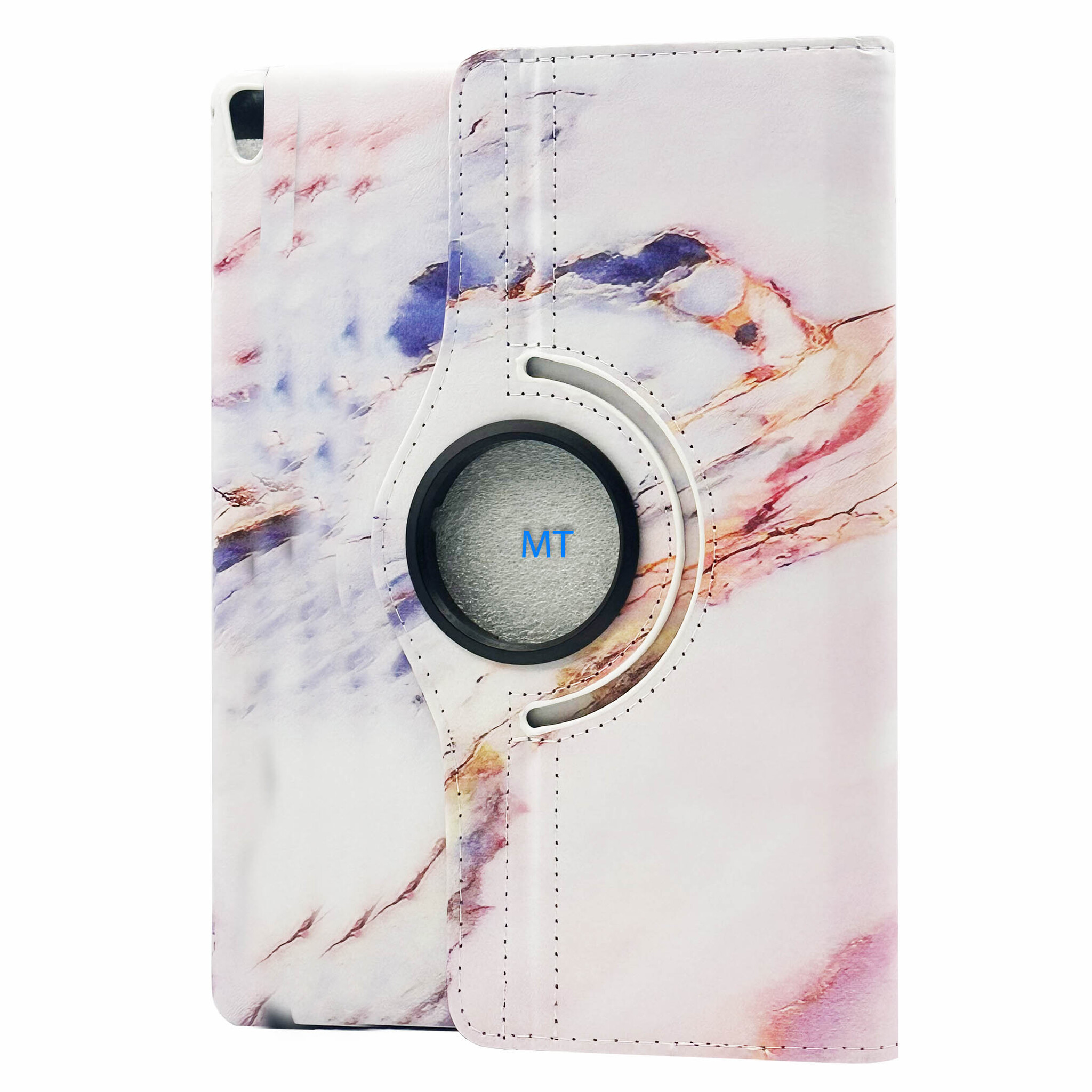 360 Rotation Print Red Gray Line Marble Case For IPad 10 2022 10.9, foto 2 van 3