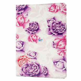360 Rotation Print Purple Flower Case For For IPad 10 2022 10.9