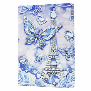 360 Rotation Print Blue Butterfly Case For IPad Air 4/5 2020/2022