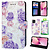 GREEN ON 3D Print Wallet Case Purple Flowers IPhone 14 Pro Max