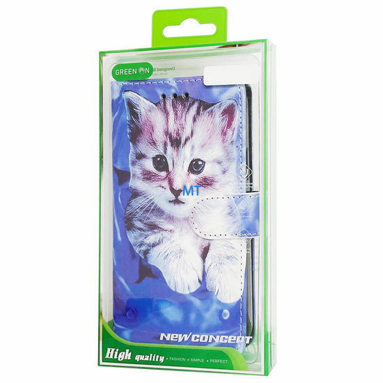 GREEN ON 3D Print Wallet Case Pocket Cat IPhone 14 Pro Max