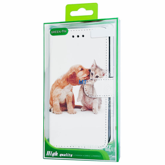 GREEN ON 3D Print Wallet Case Dog & Cat IPhone 14 Pro Max, foto 2 van 6
