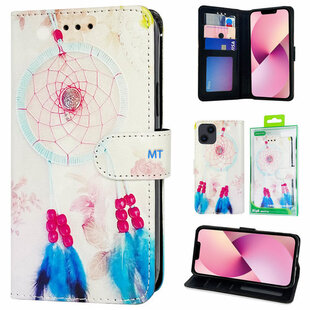 GREEN ON 3D Print Wallet Case Blue Pink Feather Xiaomi 12T