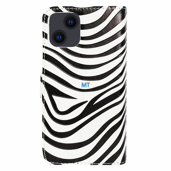GREEN ON 3D Print Wallet Case Black Zebra Skin Google Pixel 6A, foto 6 van 6