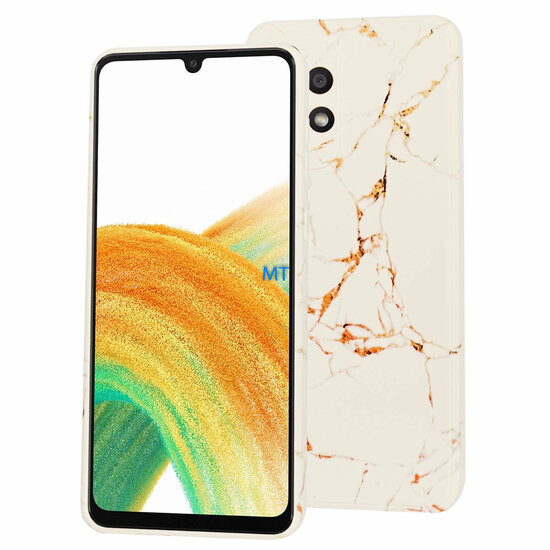 GREEN ON TPU Print Orange Line Marble Galaxy A34