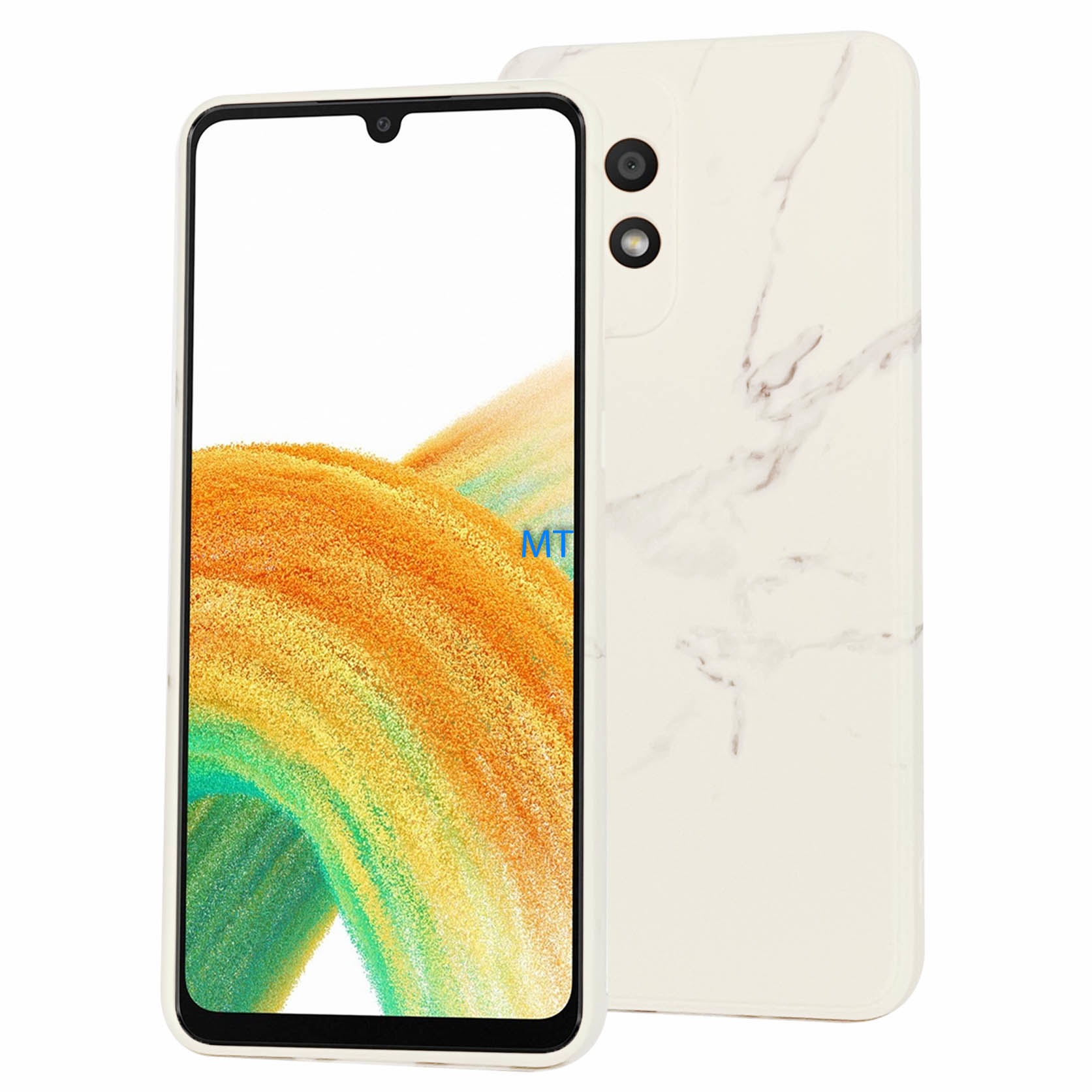 GREEN ON TPU Print Gray Line Marble Galaxy A34, foto 3 van 4