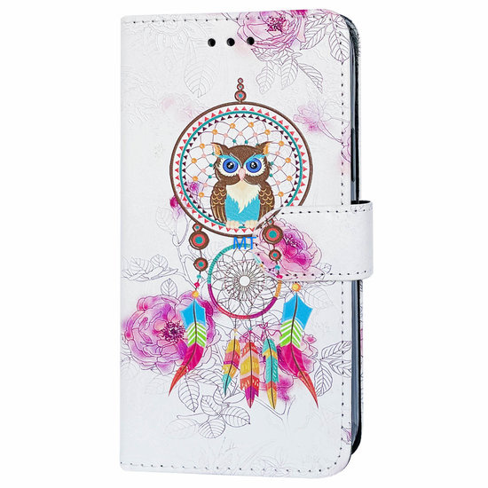 GREEN ON 3D Print Wallet Case OWL Feather Galaxy A24 4G, foto 3 van 6