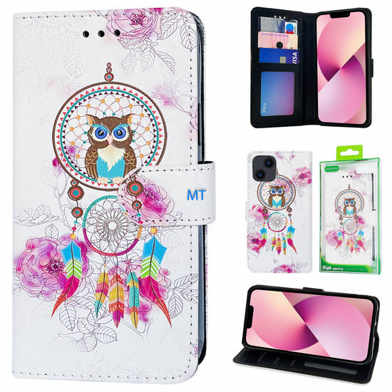 GREEN ON 3D Print Wallet Case OWL Feather Galaxy A24 4G