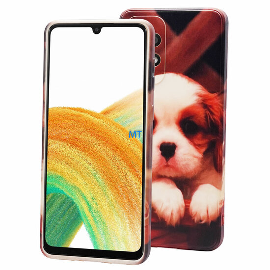 GREEN ON TPU Print Basket Pup  Galaxy A34 5G