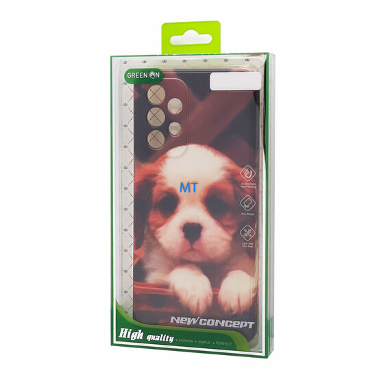 GREEN ON TPU Print Basket Pup  Galaxy A34 5G