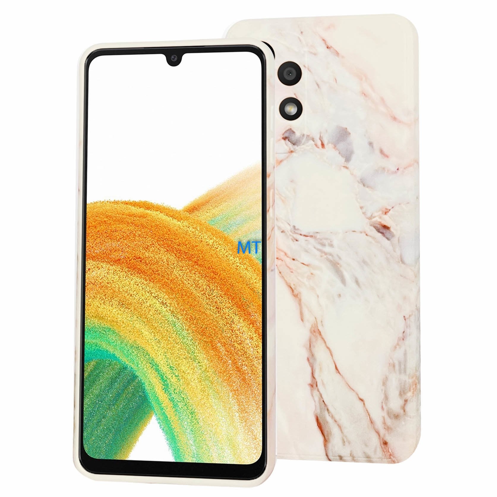 GREEN ON TPU Print White Gray Marble Galaxy A53 5G, foto 3 van 4