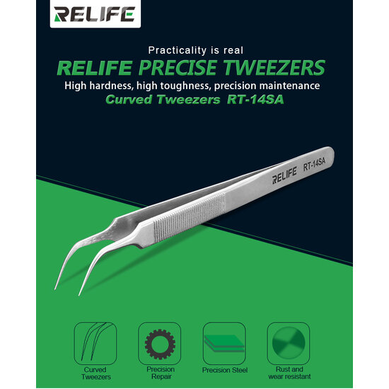 RELIFE RT-14SA Curved Tweezers